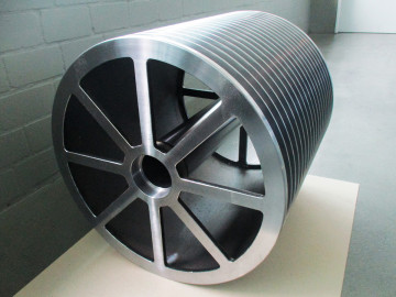 Grooved drum as steel-welded construction